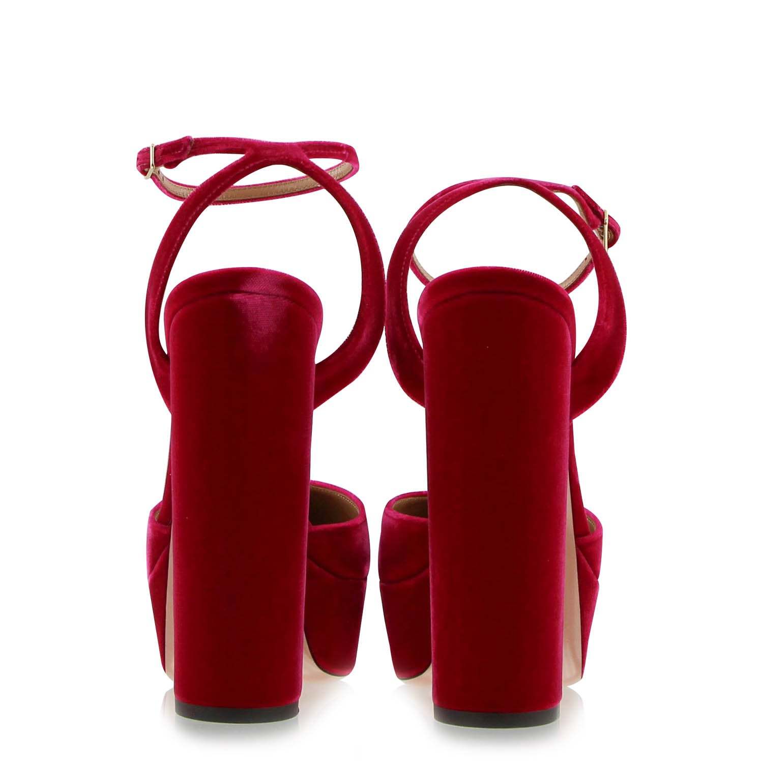 Aquazzura Logo Thick-soled High Heels In Red