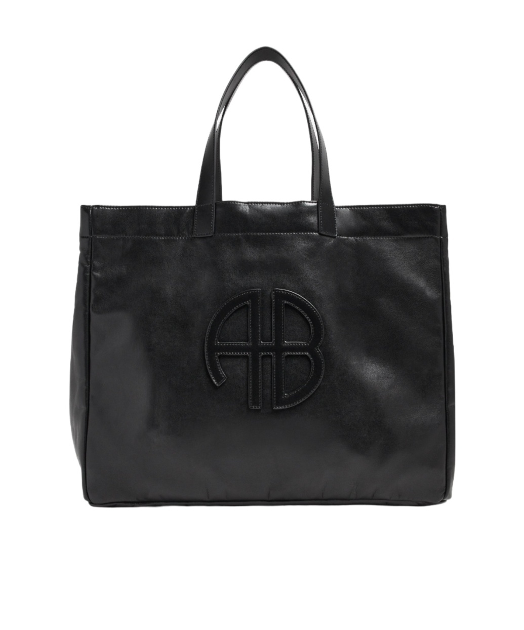 Shop Anine Bing Large Rio Faux Leather Tote Bag In Black