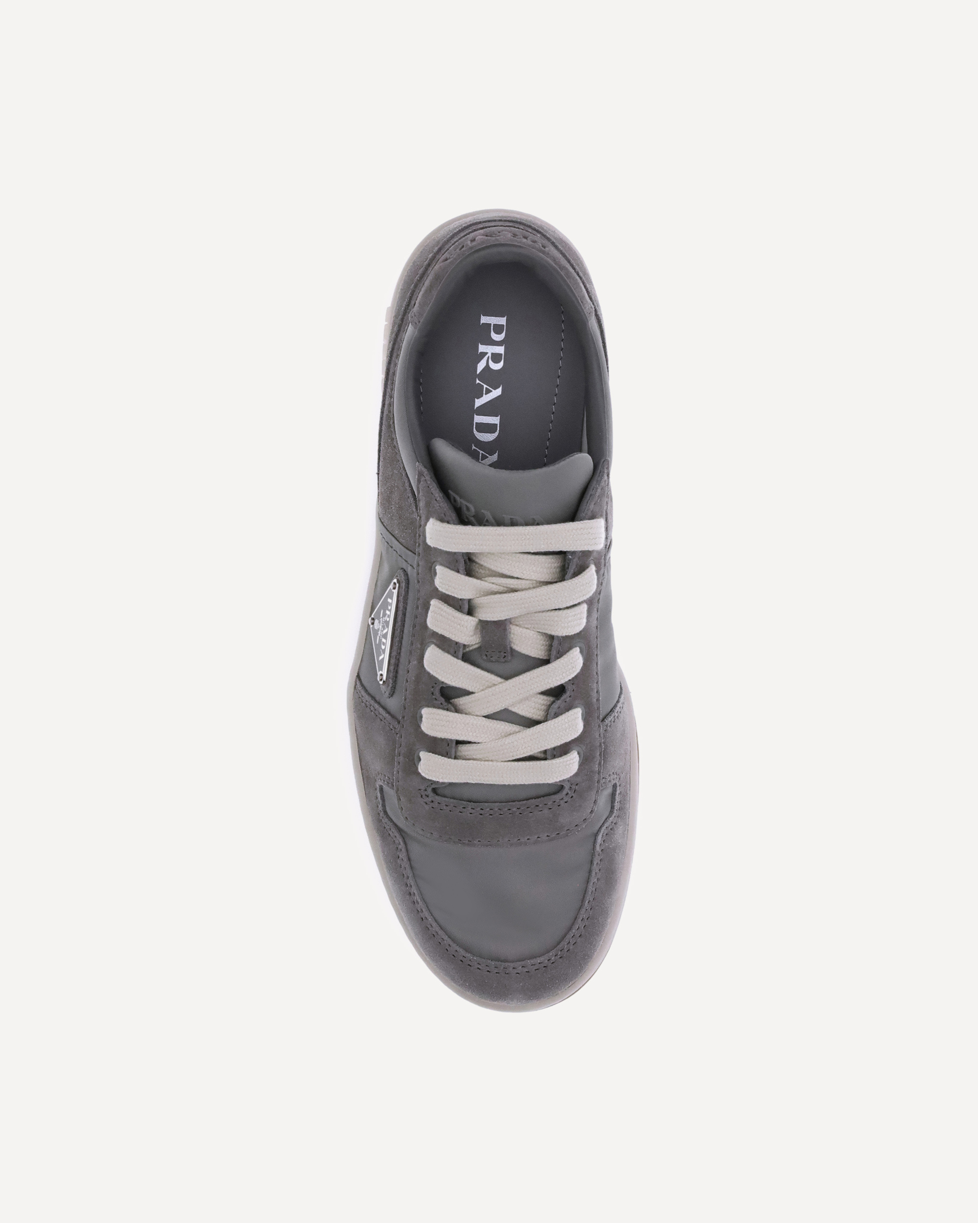 Prada Sneakers Downtown In Re-nylon And Gray Suede Men In Gray
