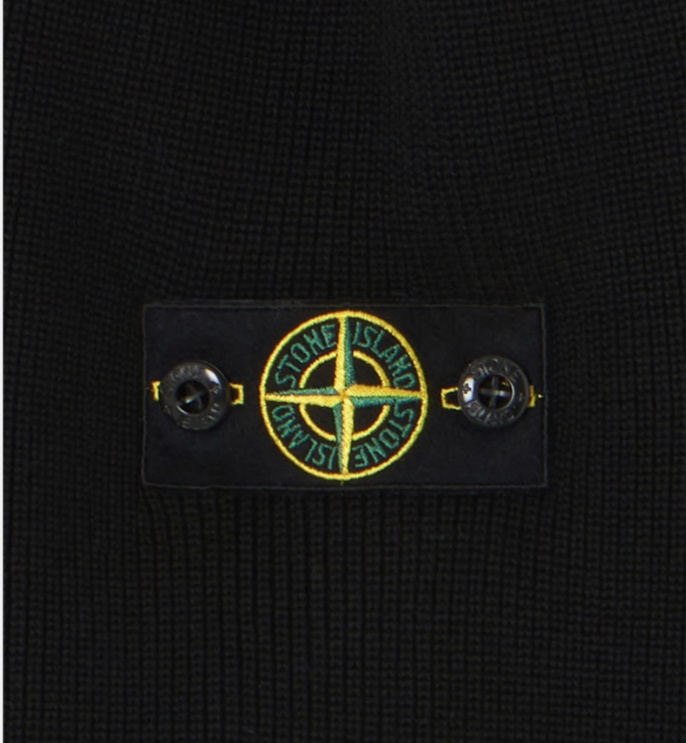 Stone Island Crewneck Jumper With Ribbing In Black