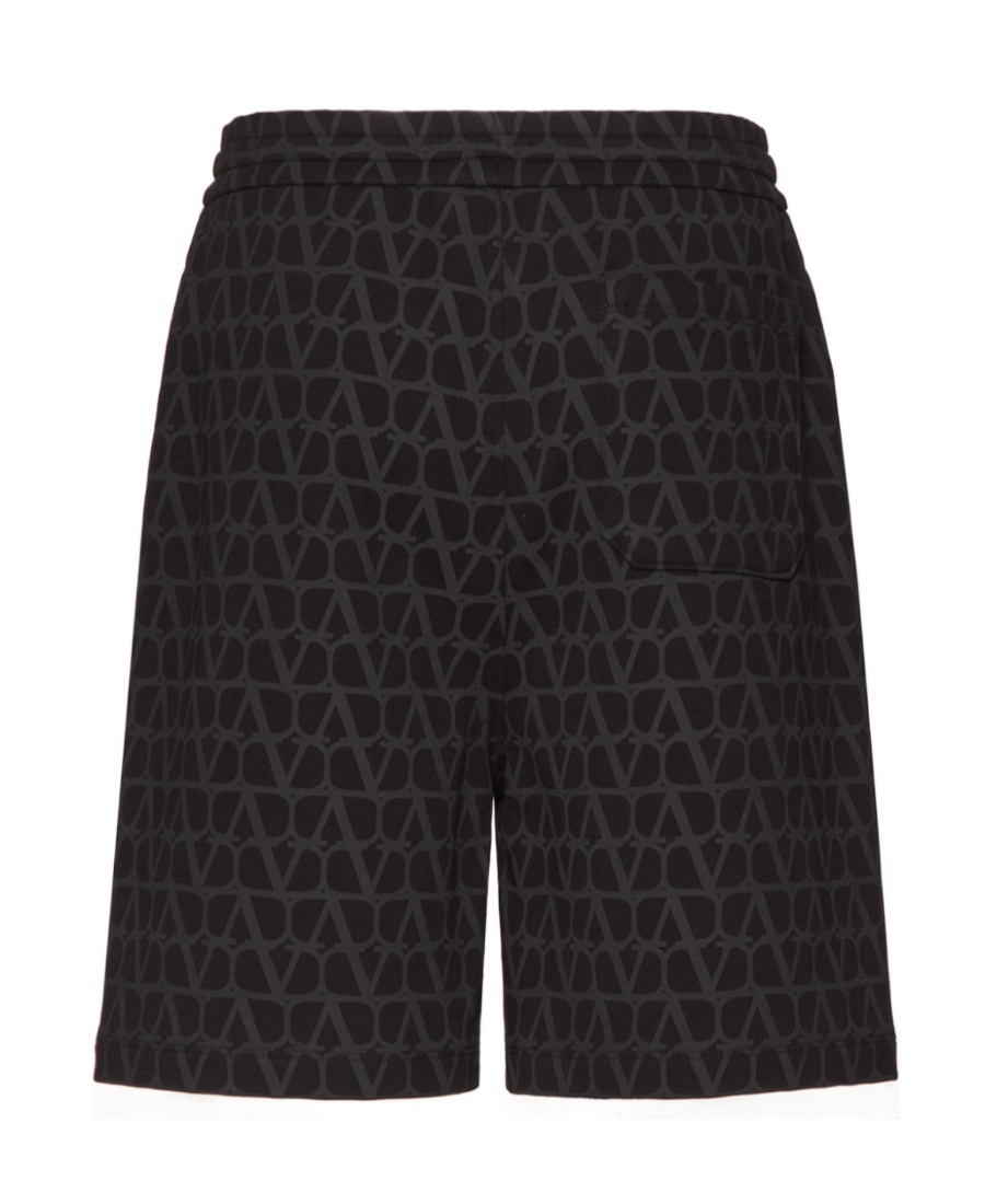 Valentino Toile Iconographe Cotton Bermuda Shorts In Black