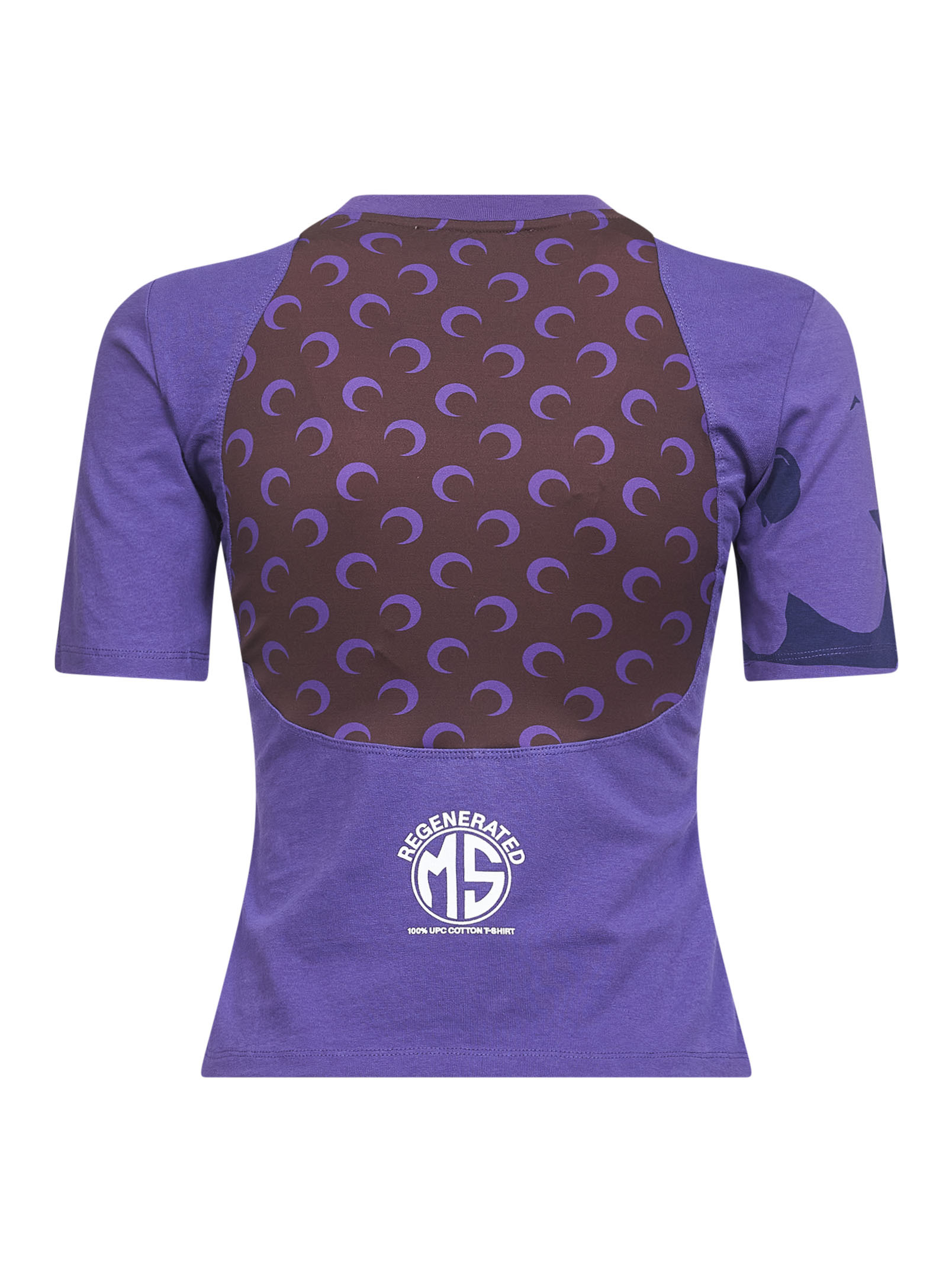 Marine Serre Violet Jersey Regenerated Graphic Baby-fit T-shirt In Purple