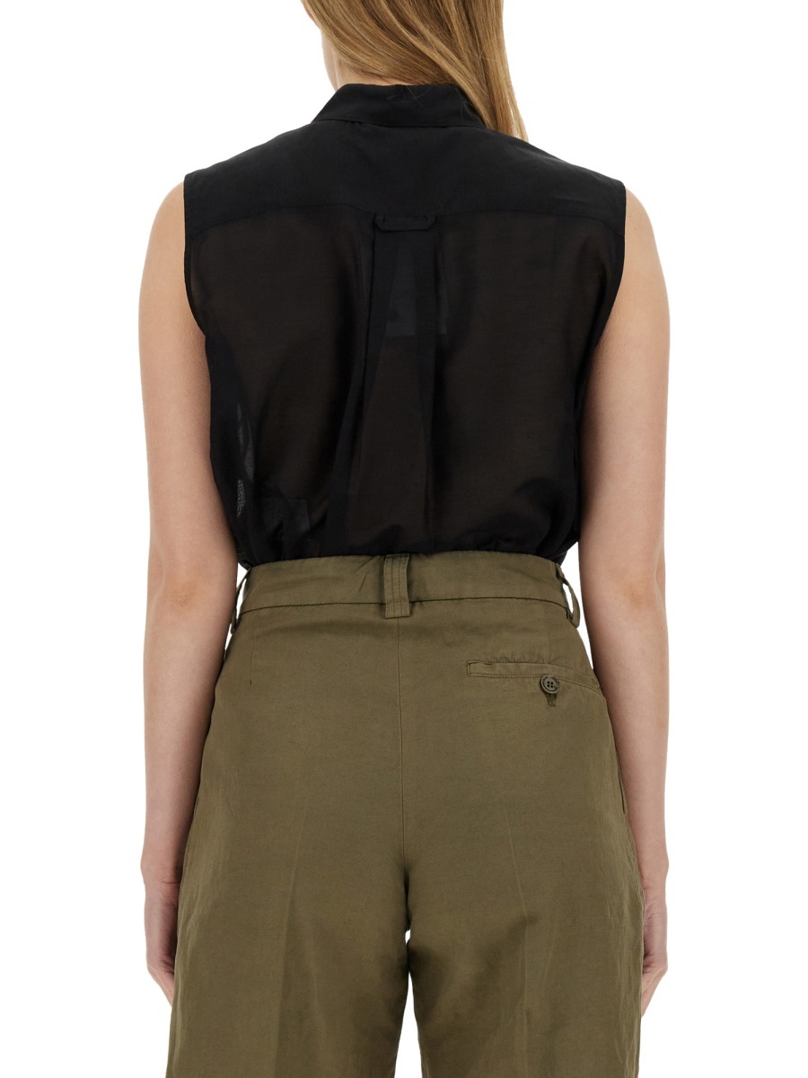 Aspesi Sleeveless Silk Blend Shirt In Multicolor