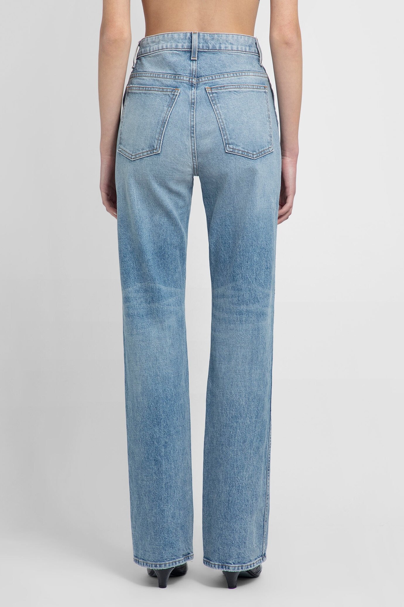 Khaite Abigail High-waisted Straight Leg Jeans In Blue