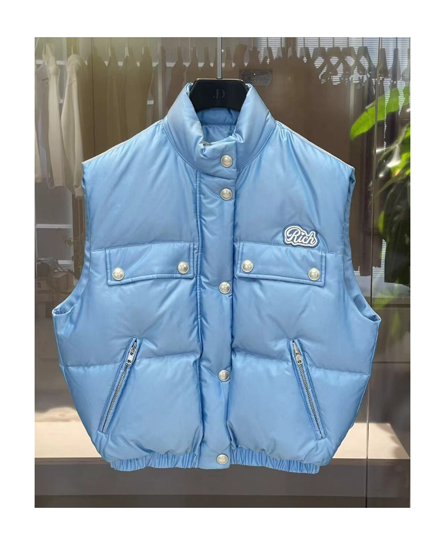 ALESSANDRA RICH SLEEVELESS FEATHER-DOWN VEST