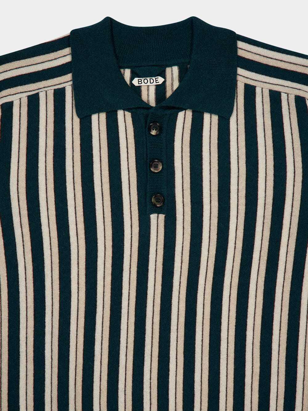 Shop Bode Striped Polo Shirt In Multicolor