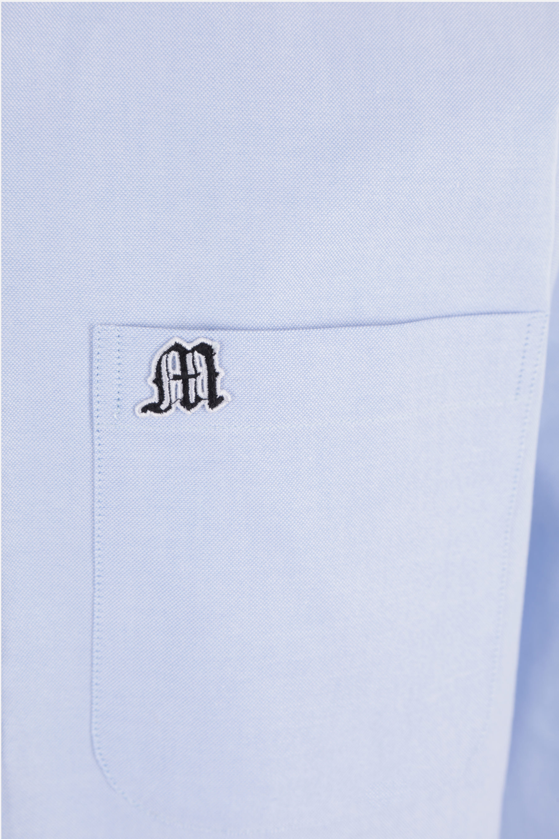 Msgm Logo-appliqué Cotton Shirt In Blue