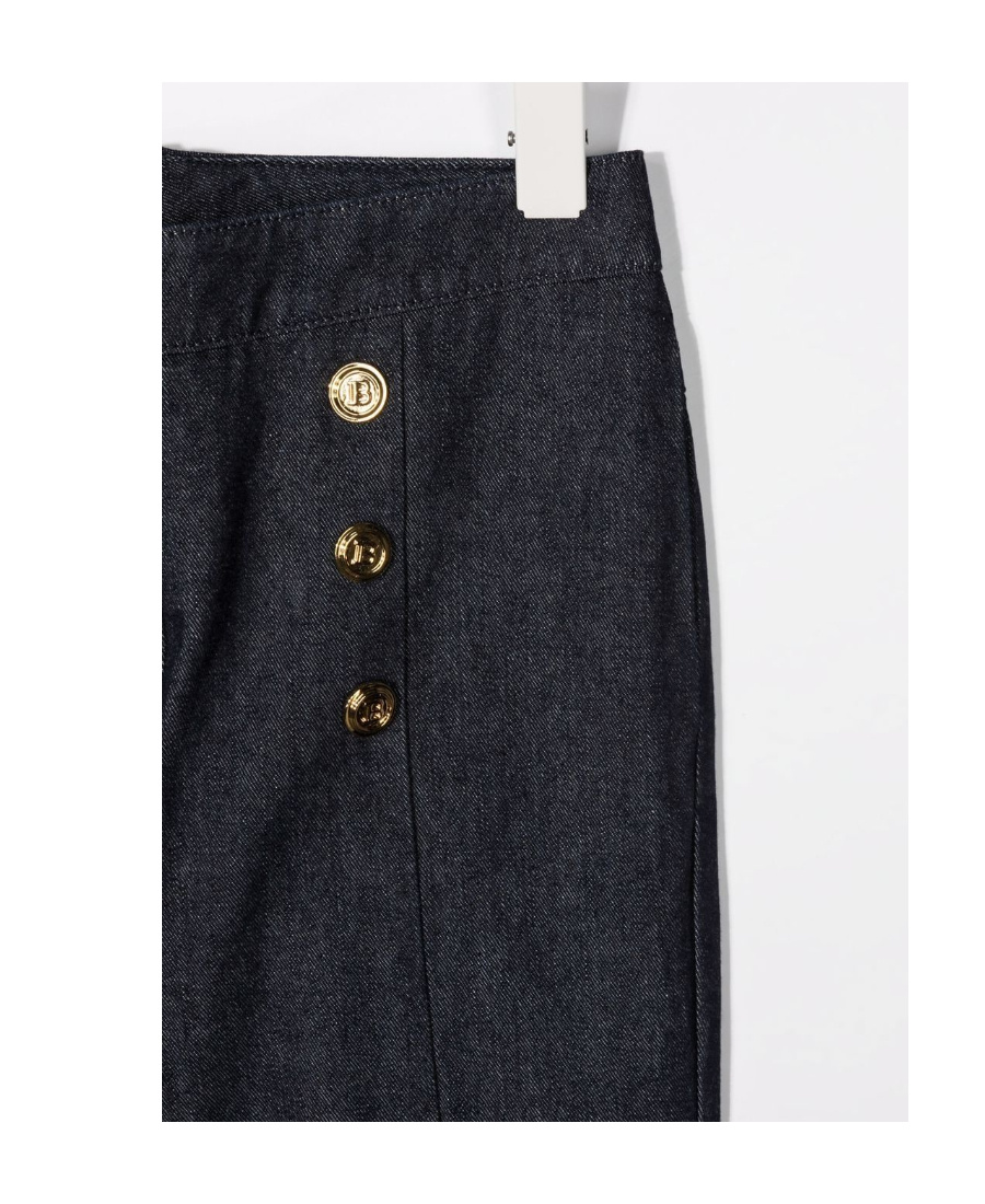 Balmain Double-breasted Button Trousers In Black