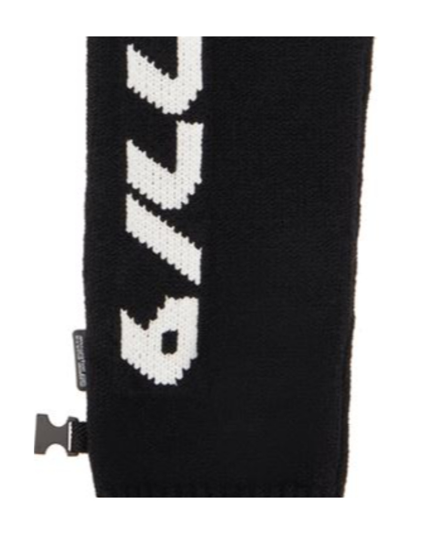 Stone Island Logo Knitted Gloves In Black