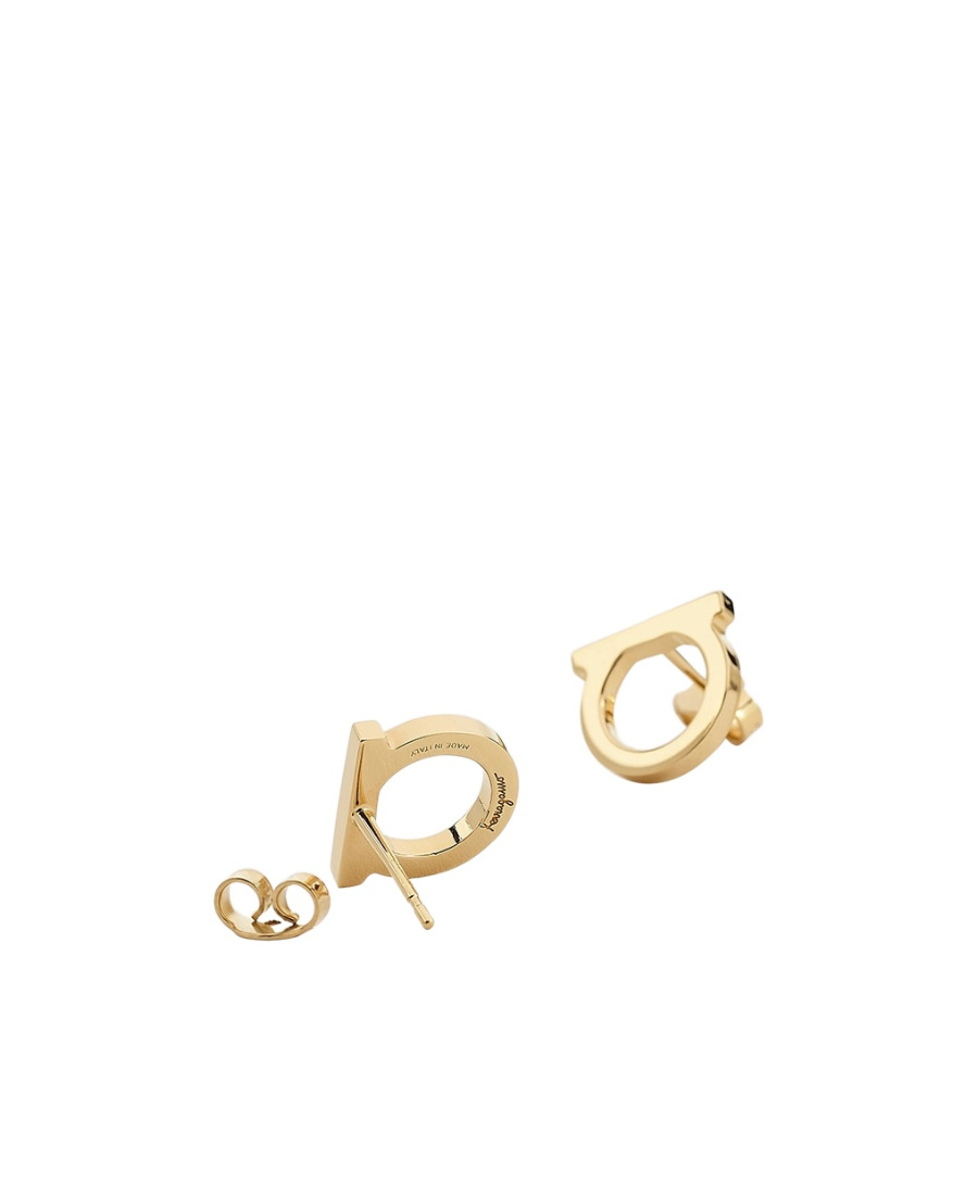 Ferragamo Gancini Earrings (l) In Yellow