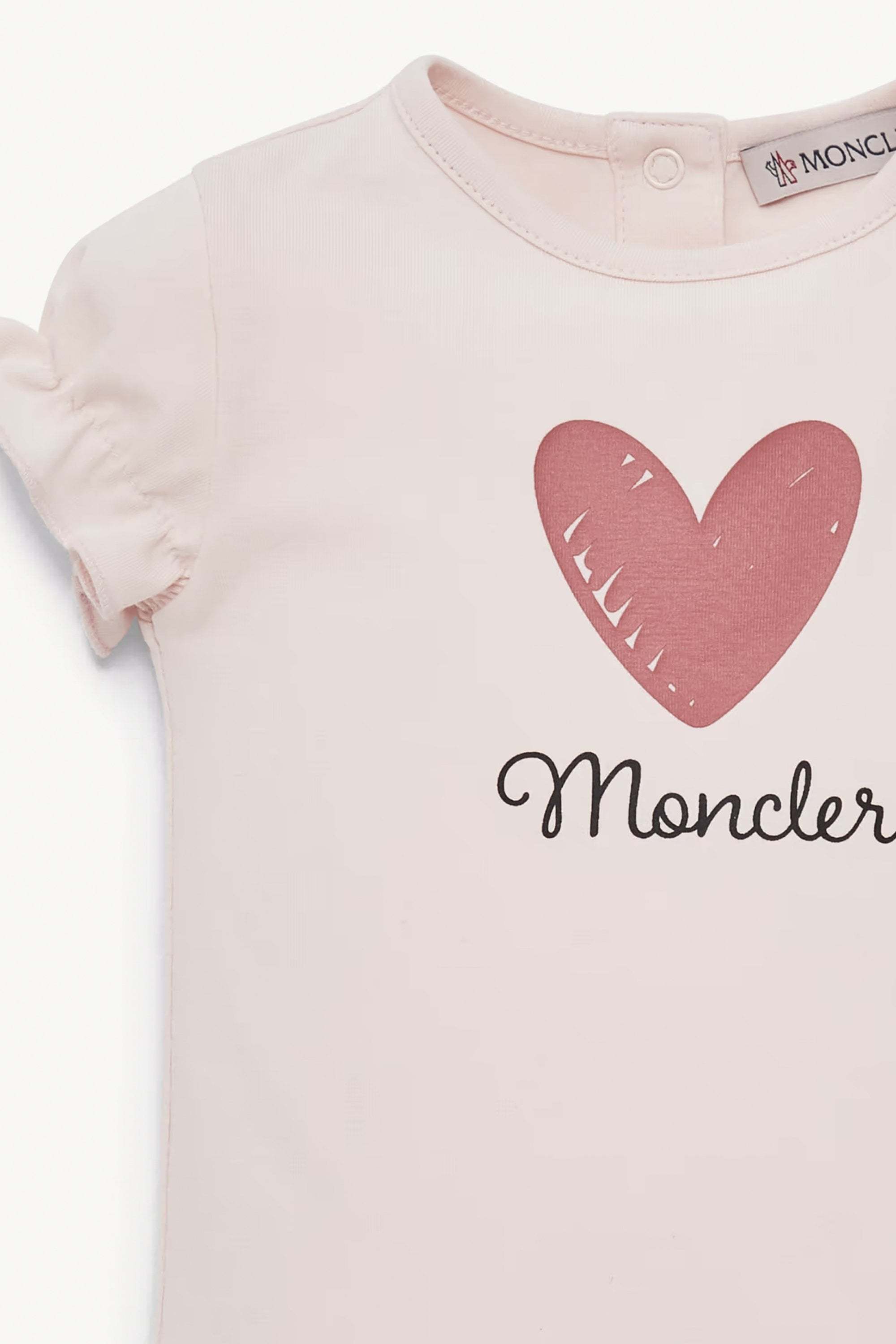 Moncler Heart Pattern Cotton T-shirt In Neutral