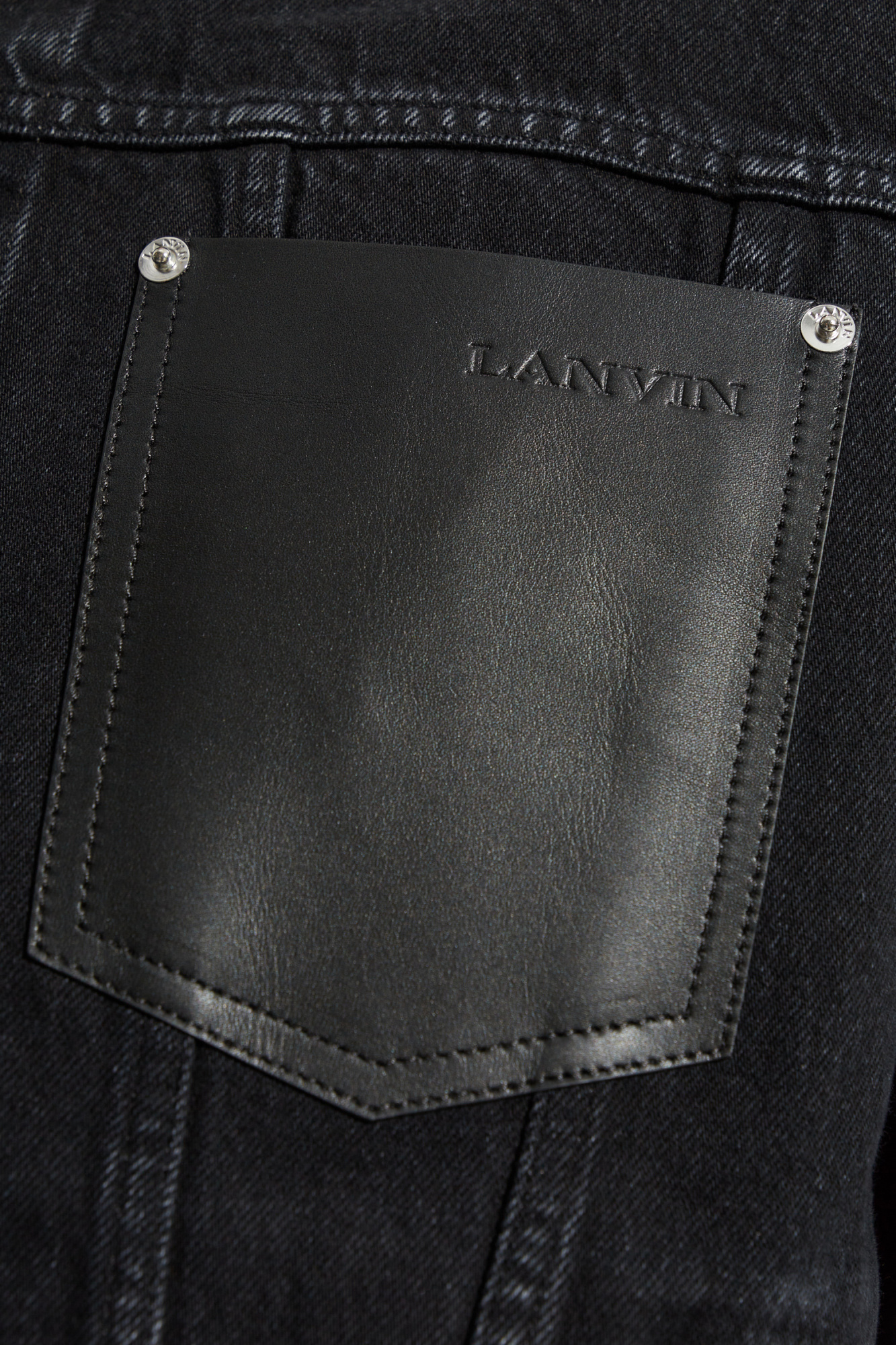 Shop Lanvin Cotton Denim Jacket In Black