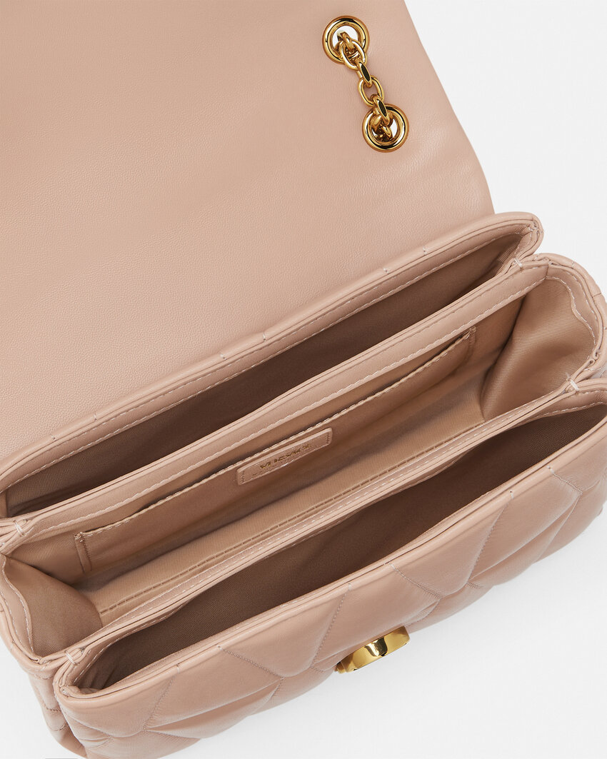 Versace Leather Shoulder Bag In Nude