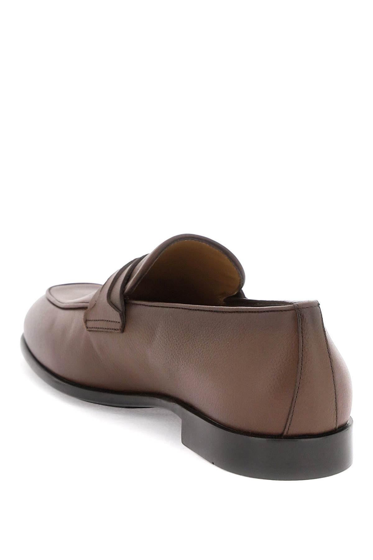 Ferragamo Gancini-ornament Leather Loafers In Brown