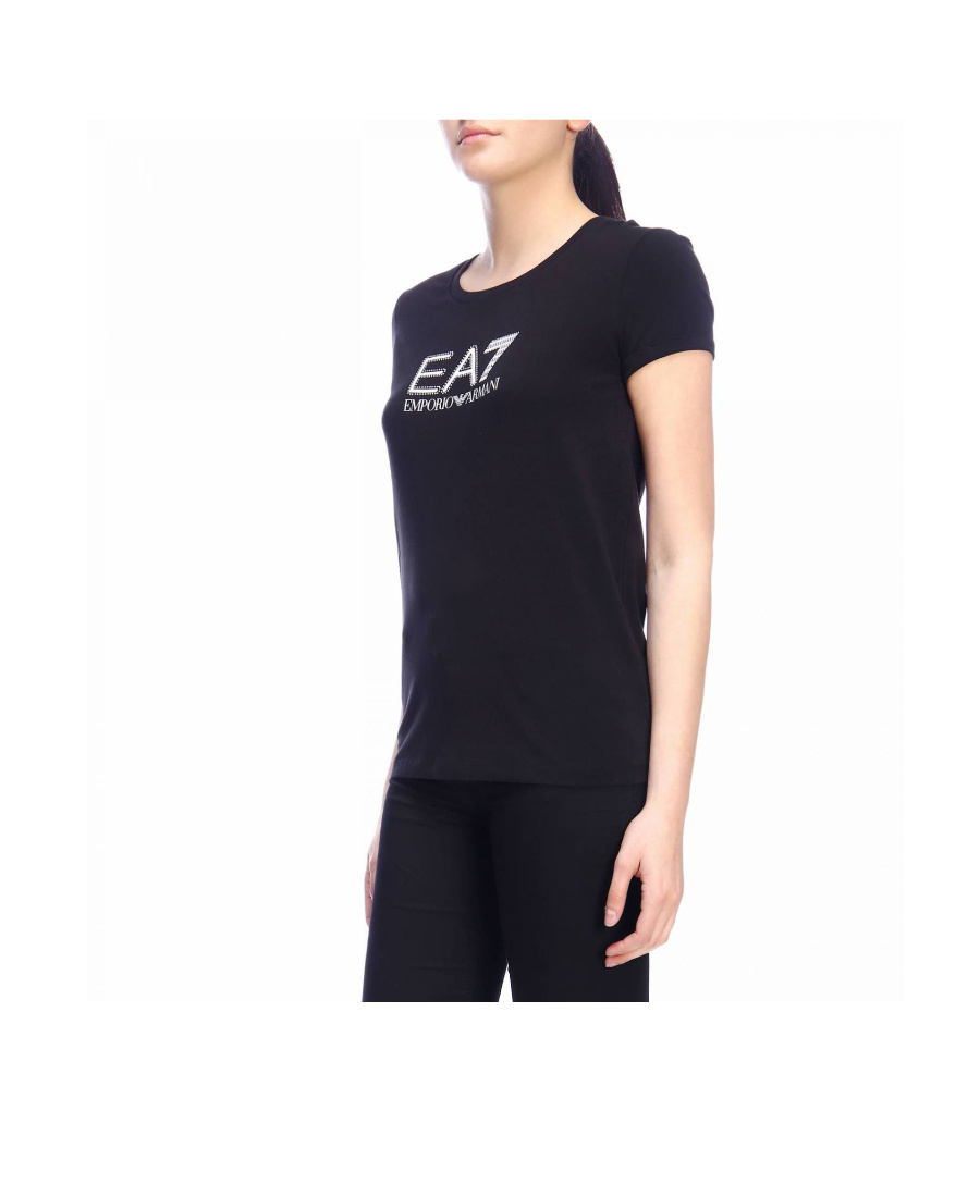 Ea7 Logo T-shirt In Black
