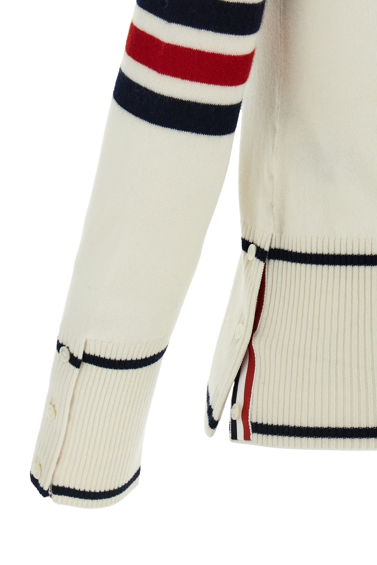 Thom Browne 4 Bar Sweater, Cardigans White In White