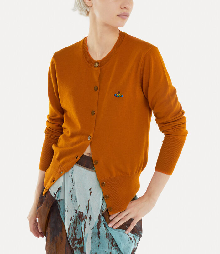 Vivienne Westwood Orb Embroidered Buttoned Cardigan In Brown