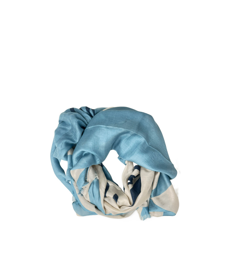 Lanvin Pattern Splicing Scarf In Blue