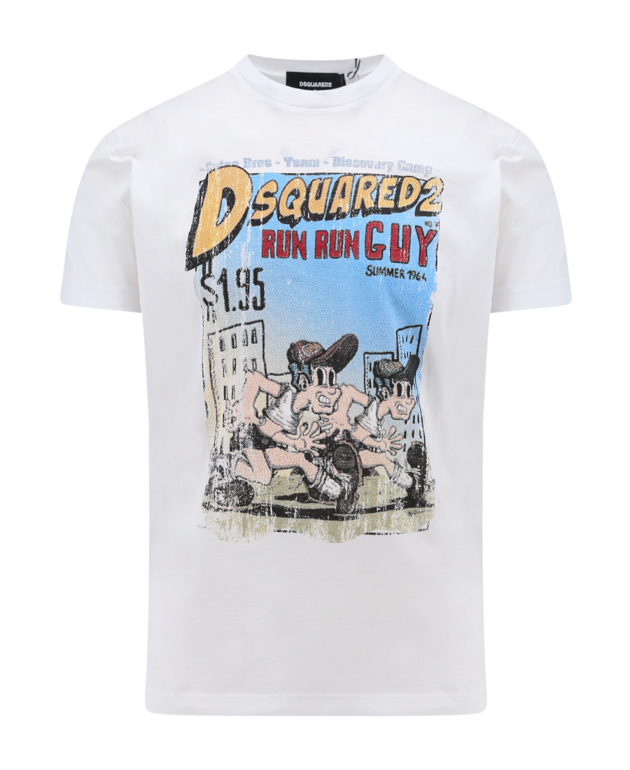 Dsquared2 Printed Cotton T-shirt In Multicolor