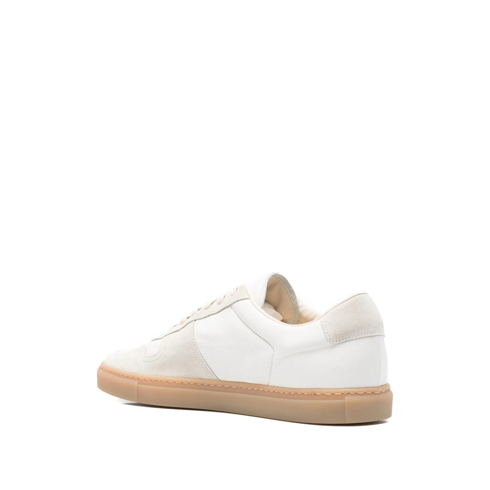 Common Projects Bball Slim Sneakers In White Suede And Leather In White