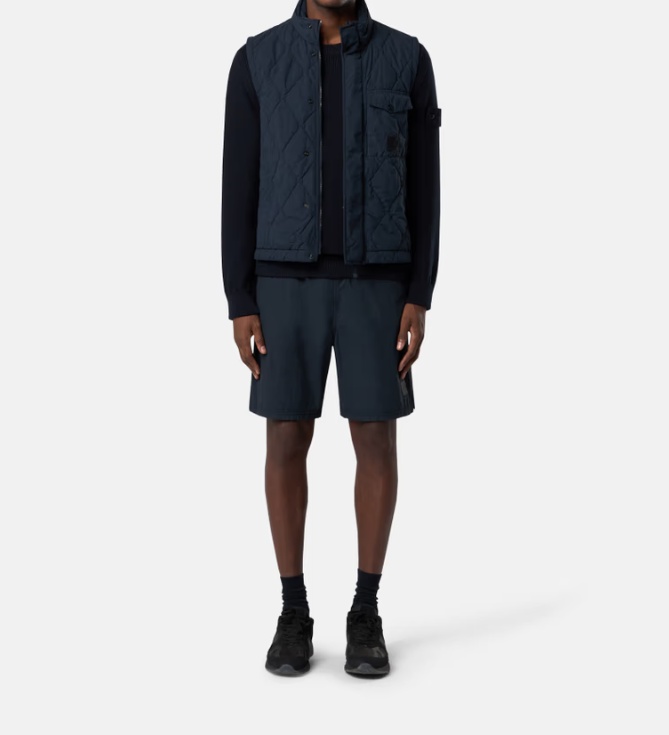 Shop Stone Island Padded Vest With Soft Feel And Anti-drop In Blue
