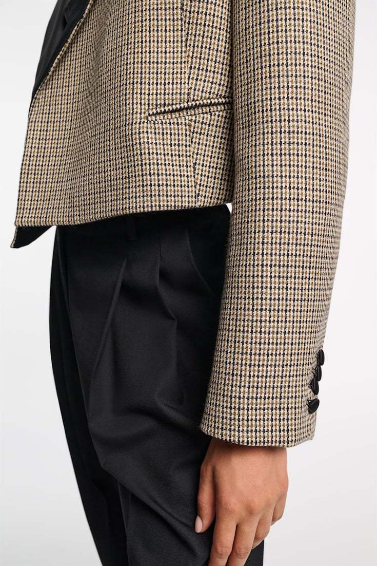 Shop Dorothee Schumacher Gaphic Elegance Cropped Blazer In Multicolor
