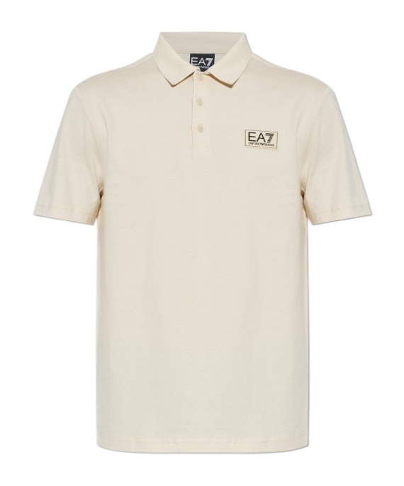 Ea7 Logo-patch Short-sleeve Polo Shirt In White