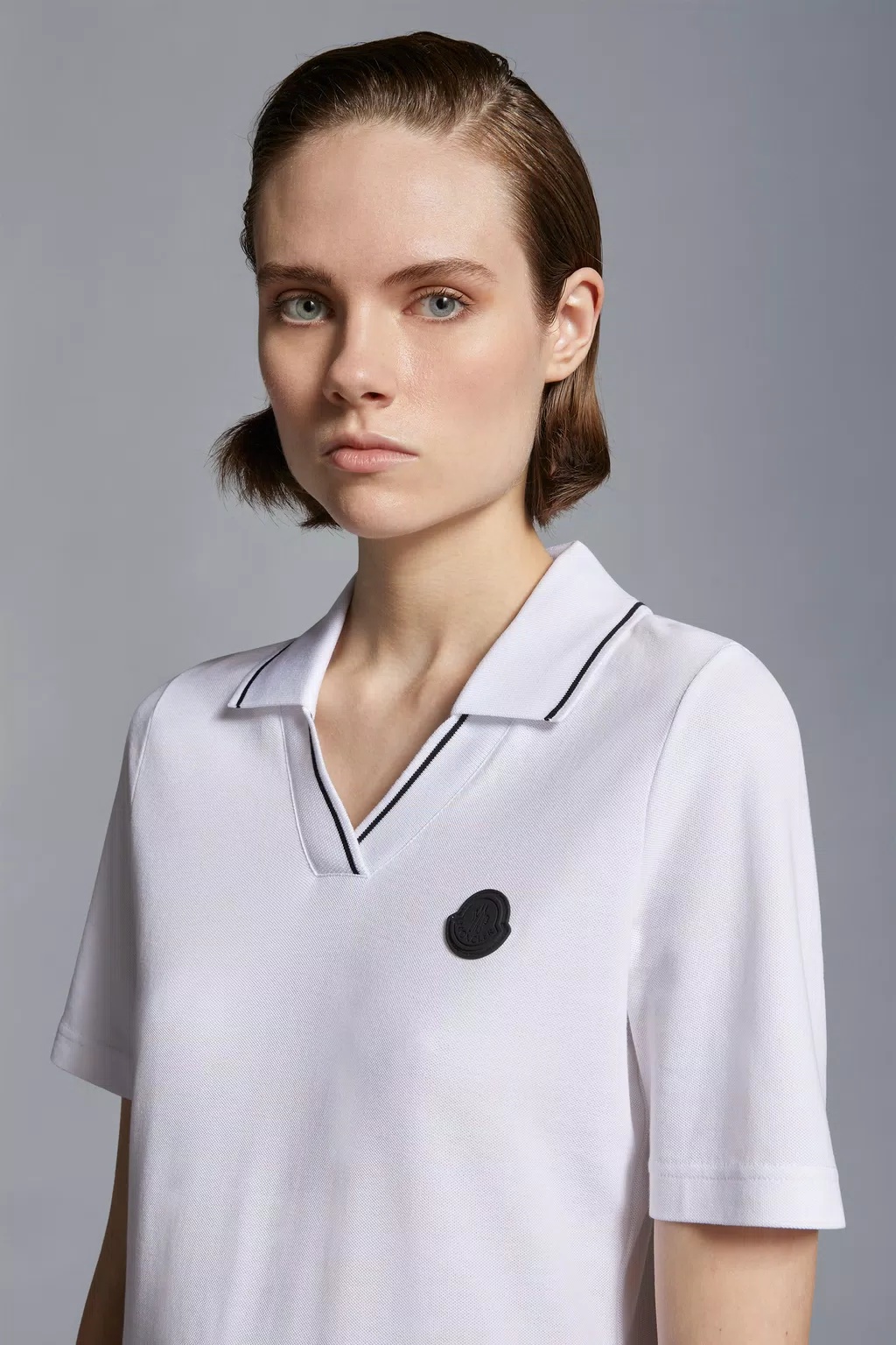 Moncler Pacth Polo In White
