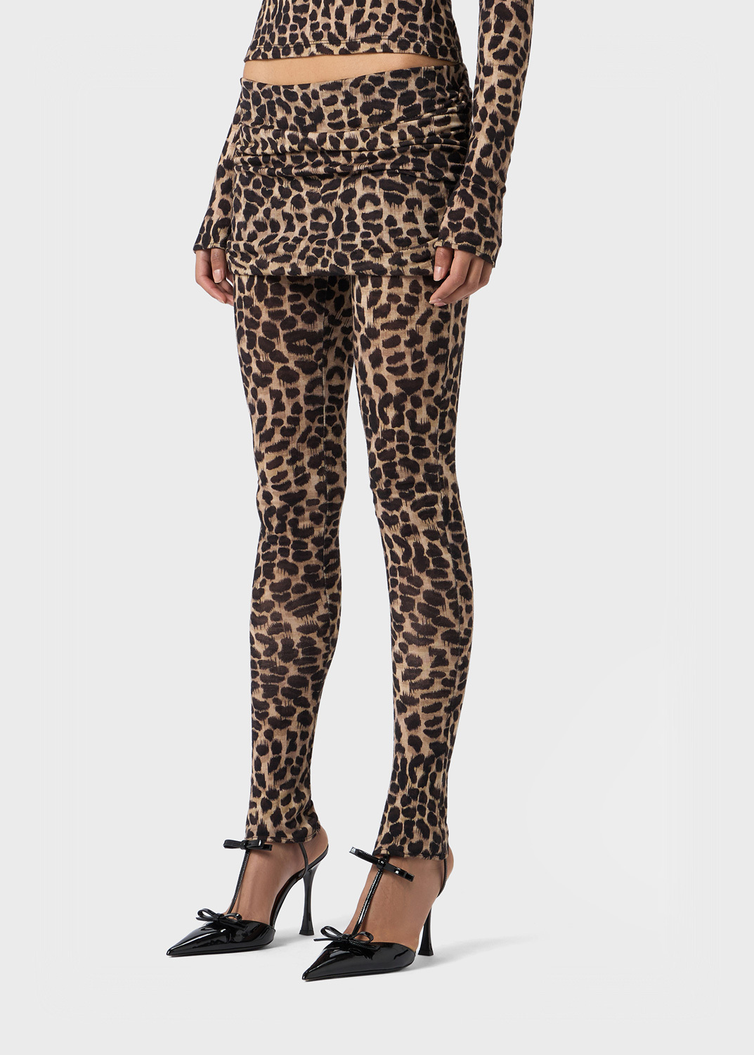 BLUMARINE LEOPARD-PRINT WOOL LEGGINGS