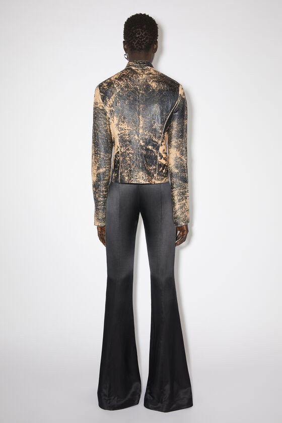Acne Studios Distressed-effect Leather Jacket In Multicolor