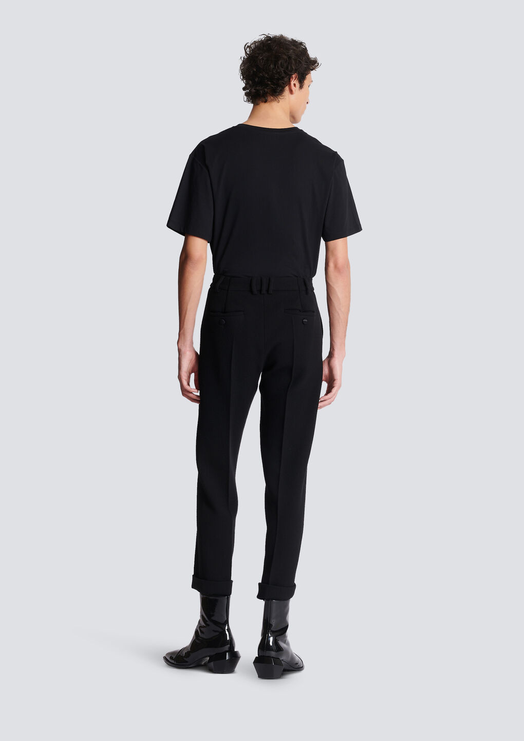 Balmain Embroidered Crepe Straight-leg Tailored Trousers In Black