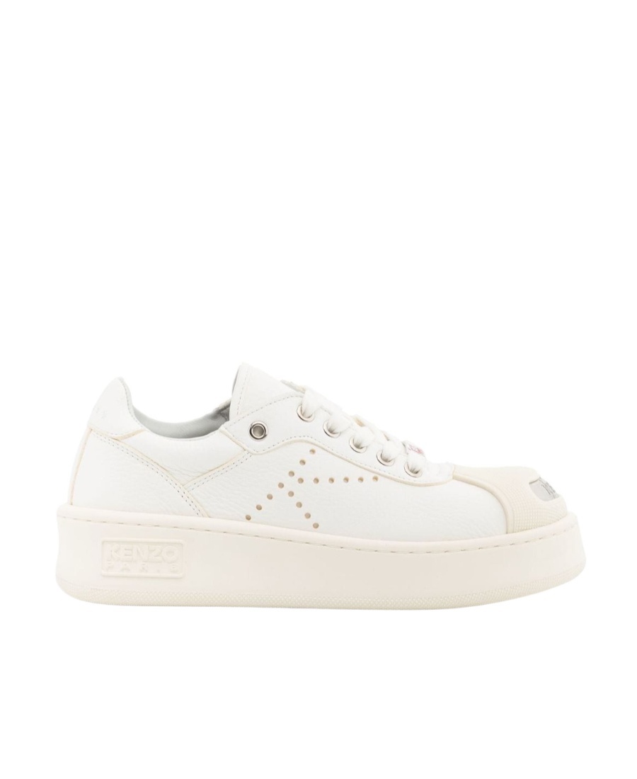 Kenzo Perforated Rubber Sole Sneakers In White