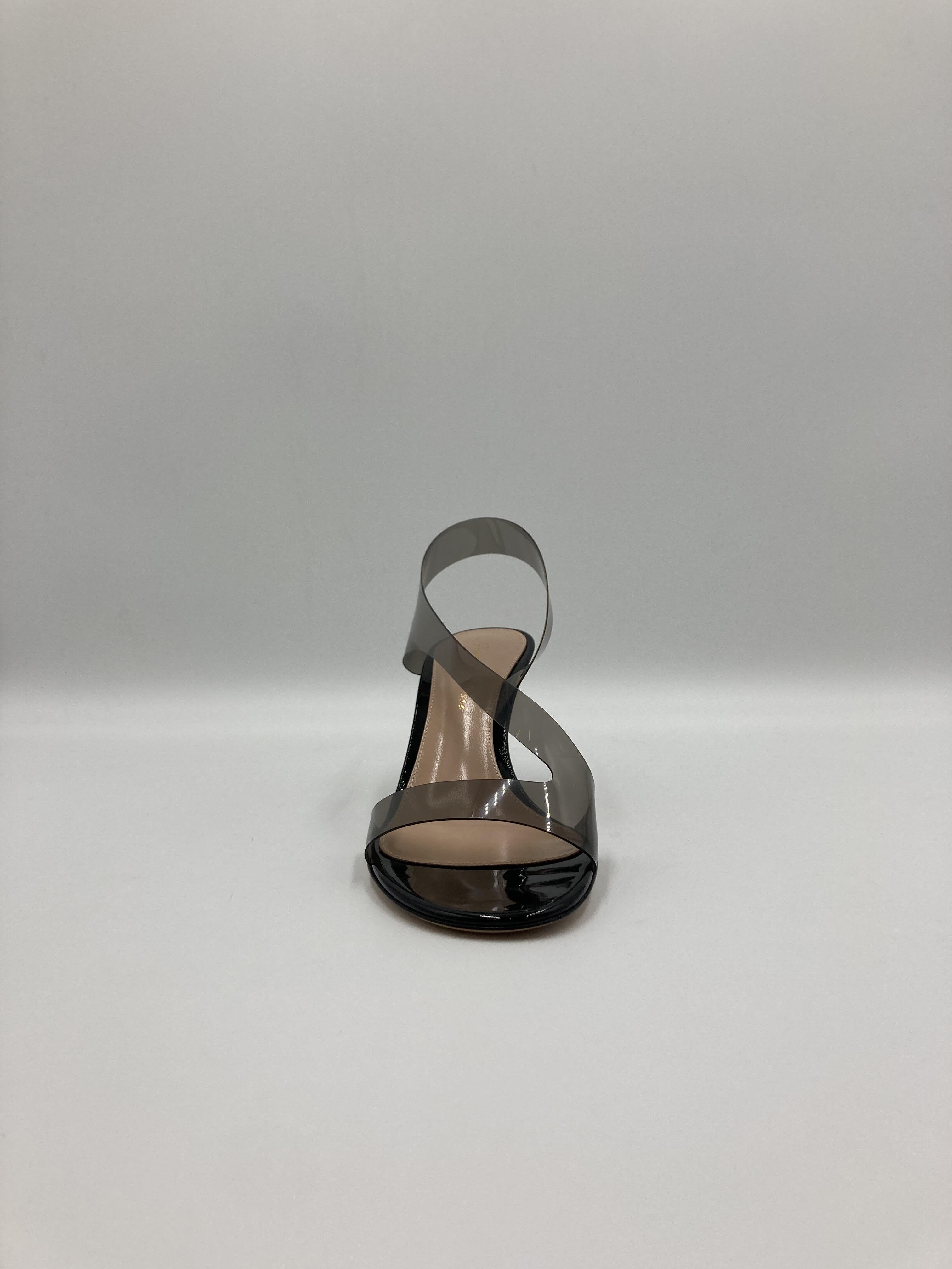 Gianvito Rossi Metropolis 70mm Transparent Sandals In Black