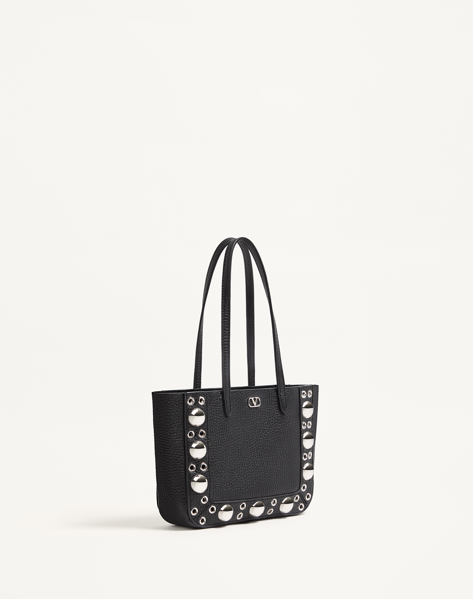 Valentino Nellcote Mini Leather Tote Bag In Black