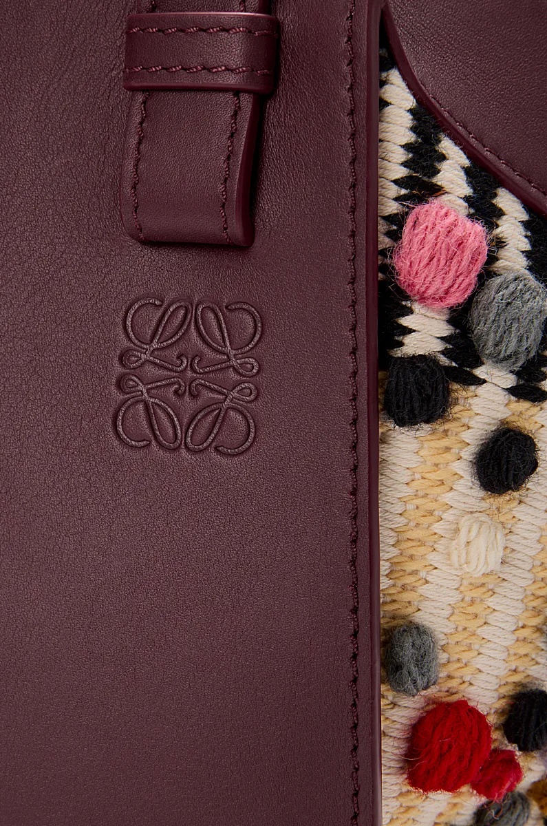Loewe Embroidered Fabric Hammock Compact Shoulder Bag In Multi