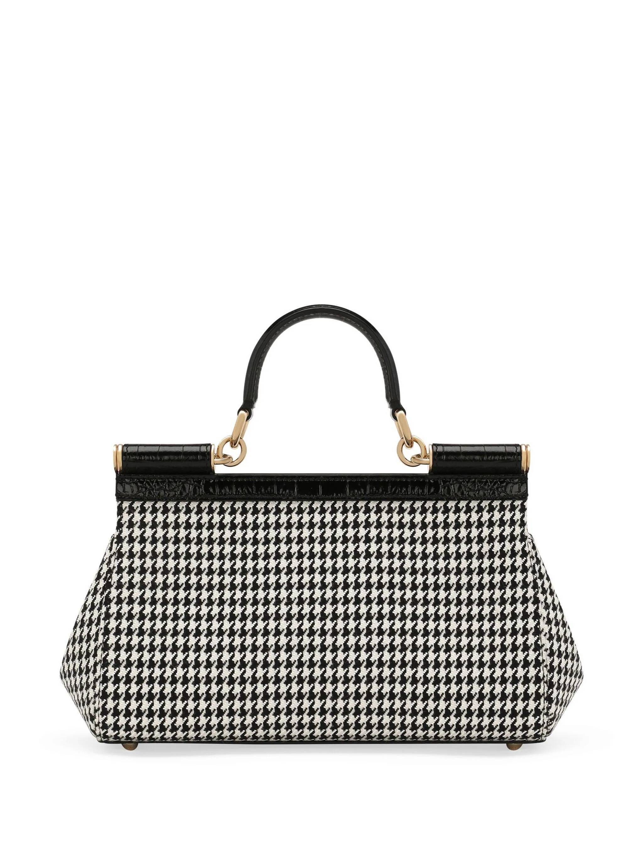 Dolce & Gabbana Elongated Medium Sicily Handbag In Black And White