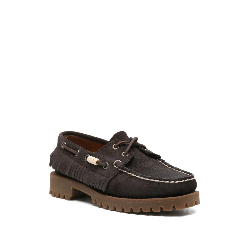 Sebago Brown Suede Lace-up Loafers In Multi