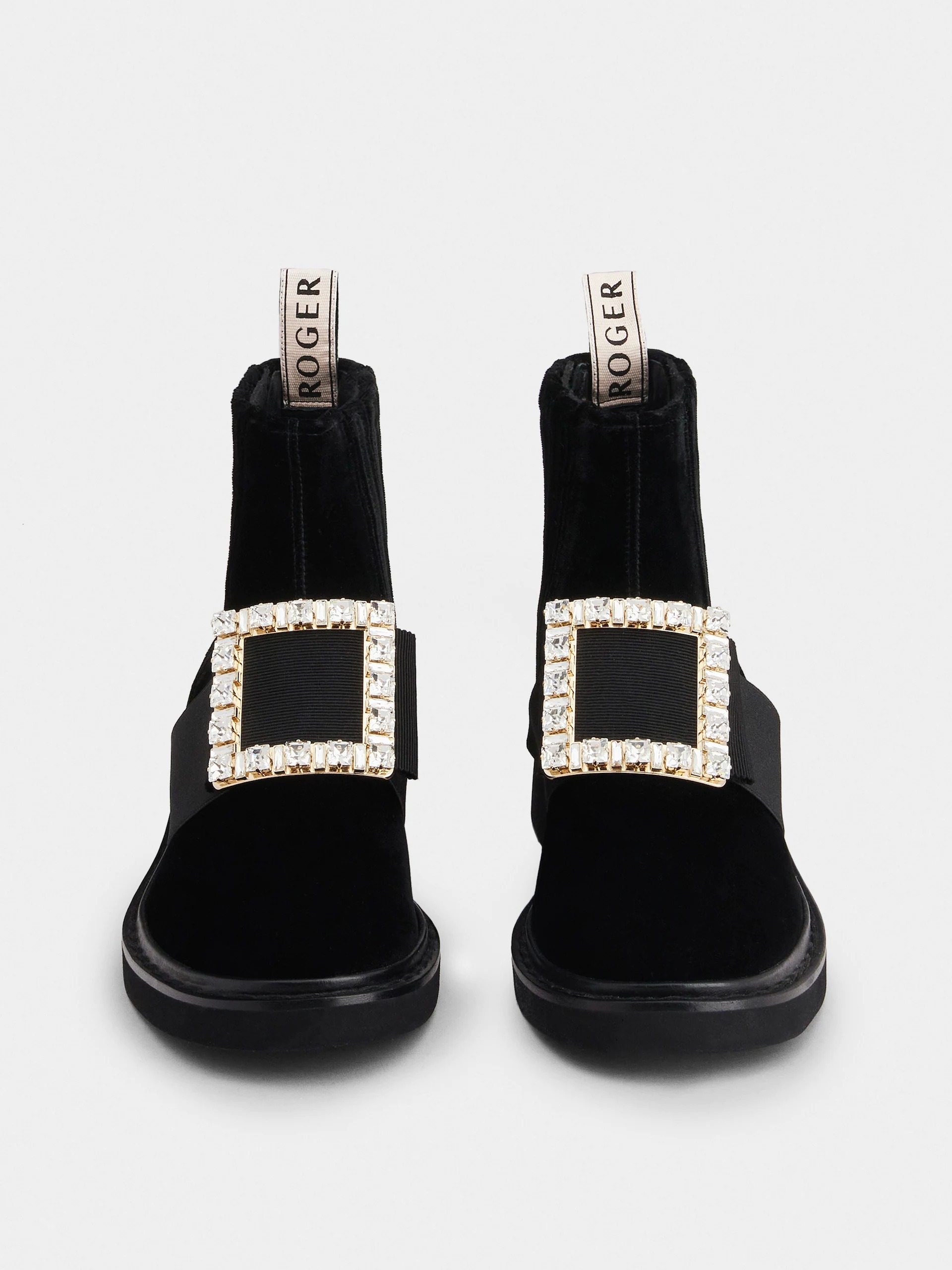 Roger Vivier Drill Button Ankle Boots In Black