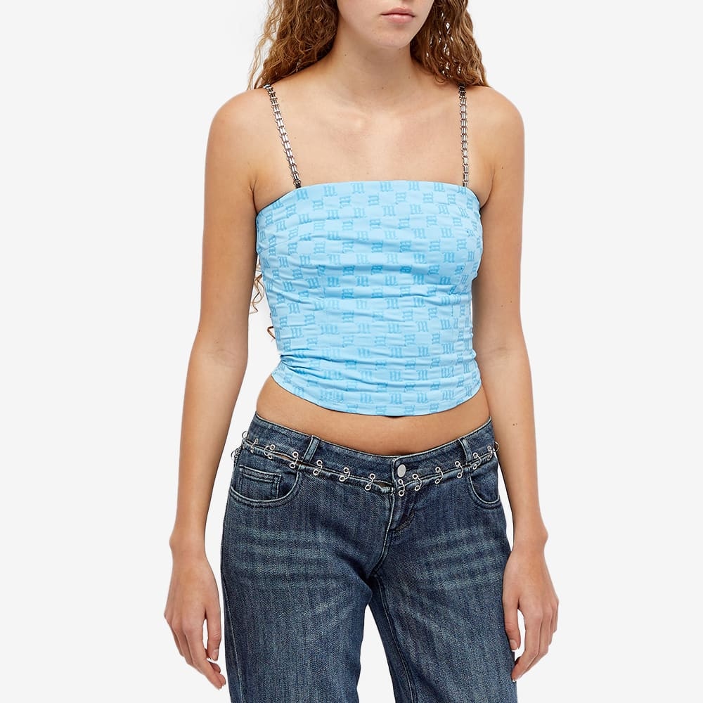 Misbhv Fine Shoulder Strap Sling With Embroidered Characters In Blue