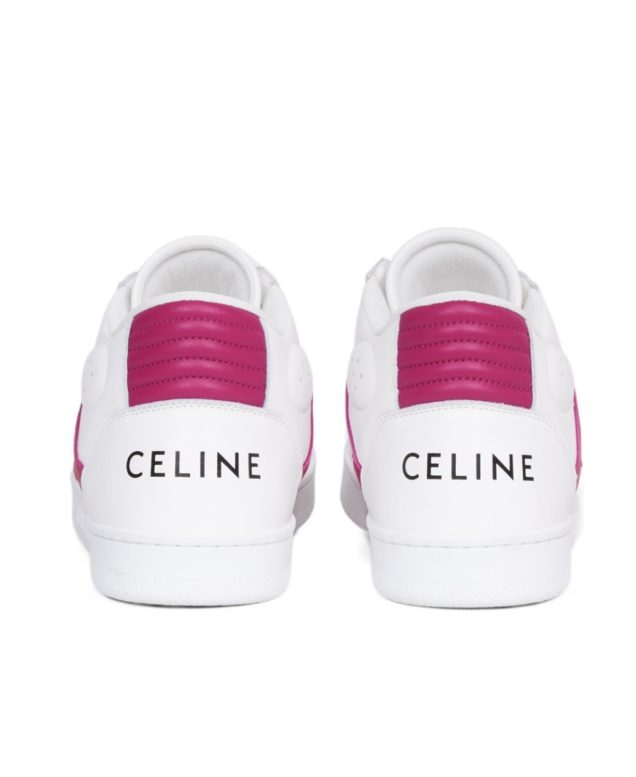 Celine Ct-02 Leather Mid-top Sneakers In White