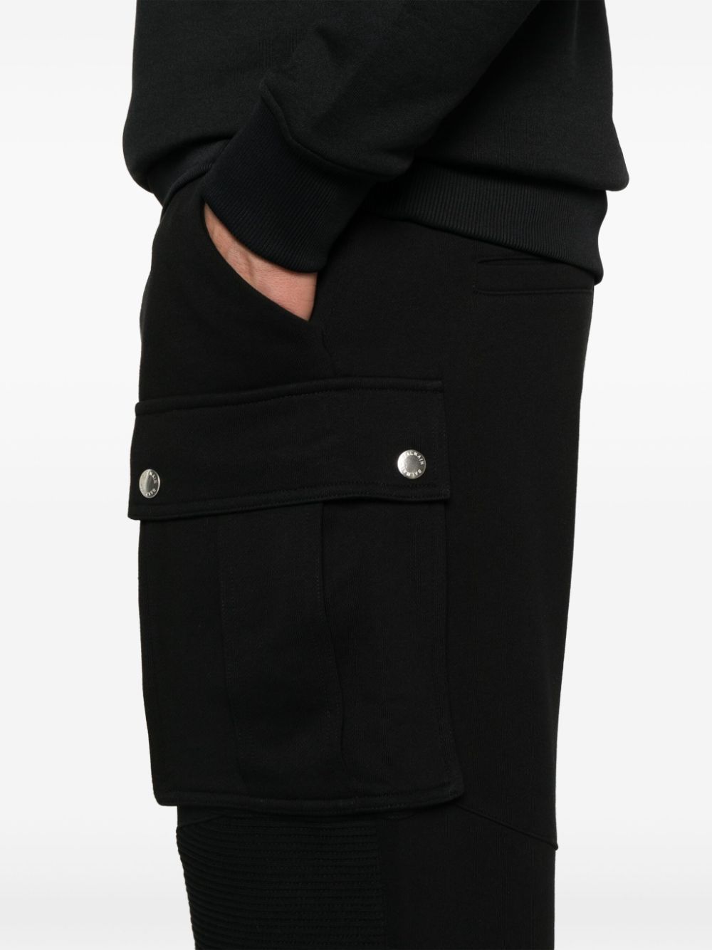 Balmain Ribbed-panel Track Pants In Black