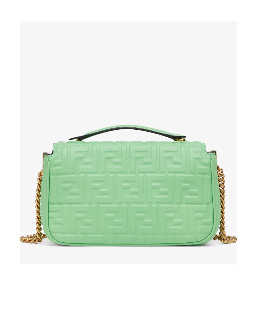 Fendi Medium Baguette Chain Shoulder Bag In Green