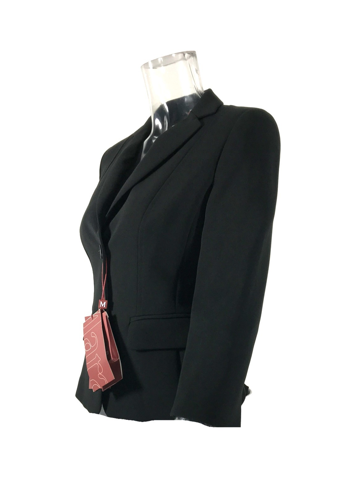 Max Mara Long Sleeved Lapel Suit Jacket In Black