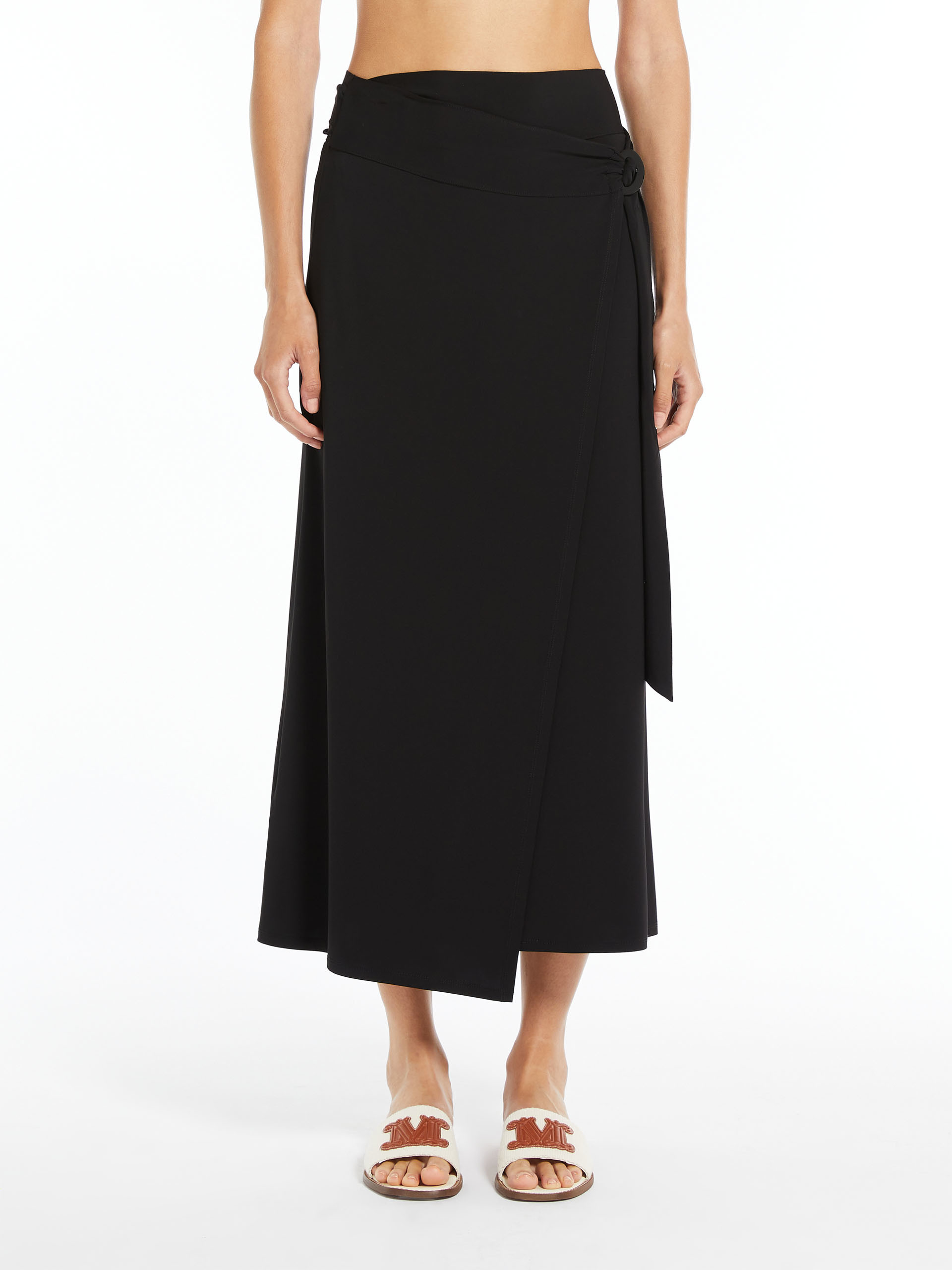 Max Mara Plain Knitted Skirt In Black