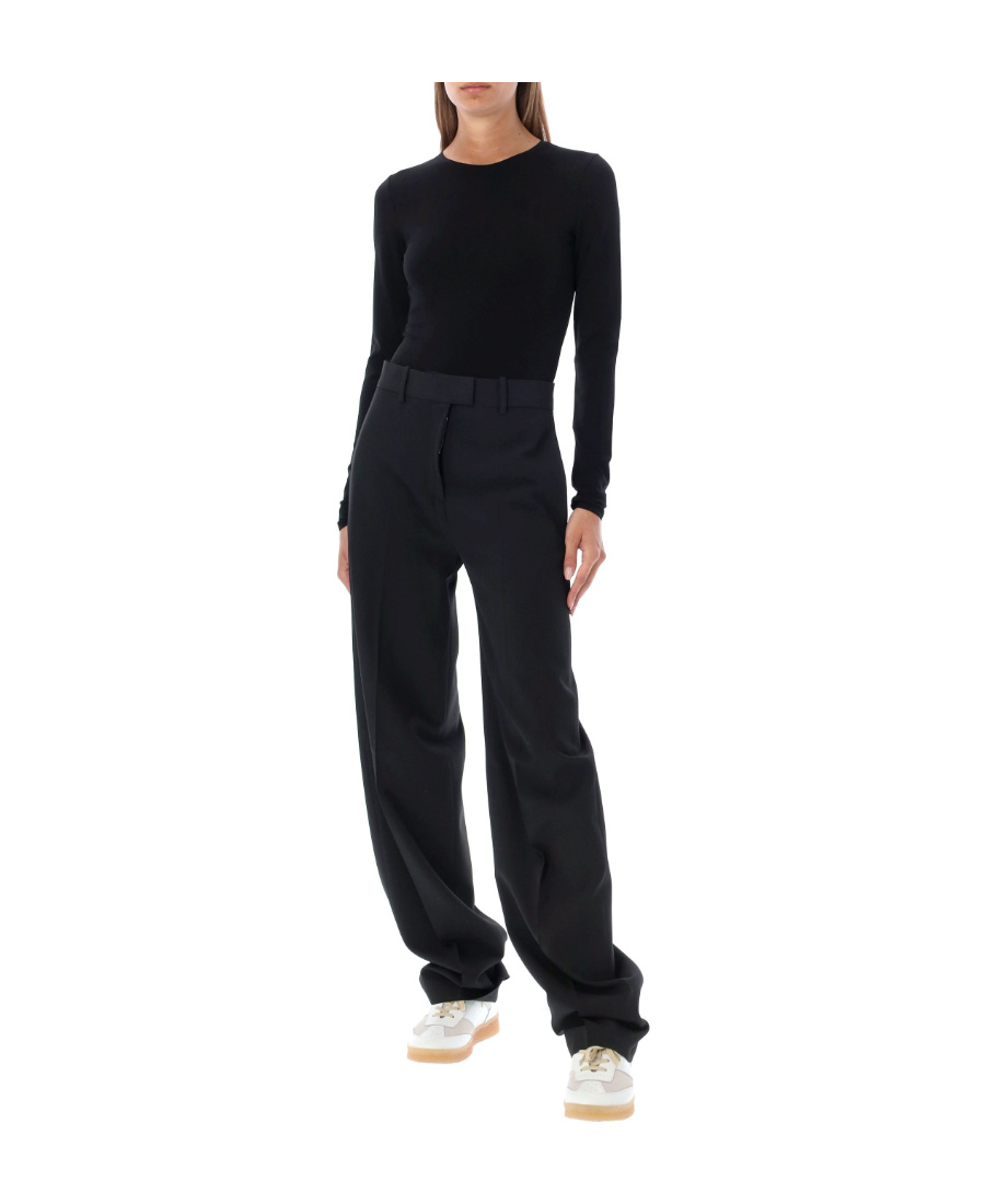 Maison Margiela Round-neck Long-sleeve Bodysuit In Black