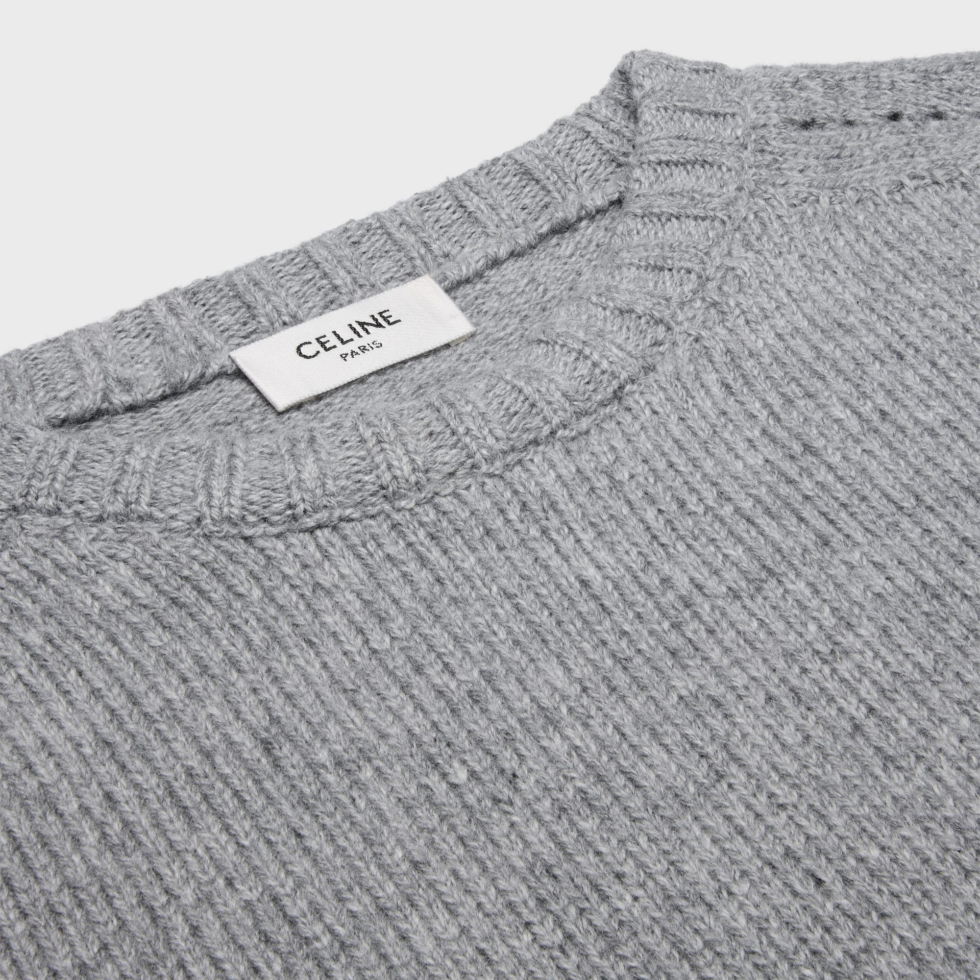 Celine Crewneck Sweater In Seamless Cashemire In Gray