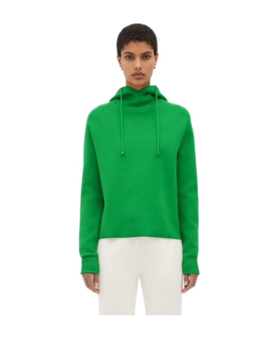 Bottega Veneta Wool Blended Hoodie In Green