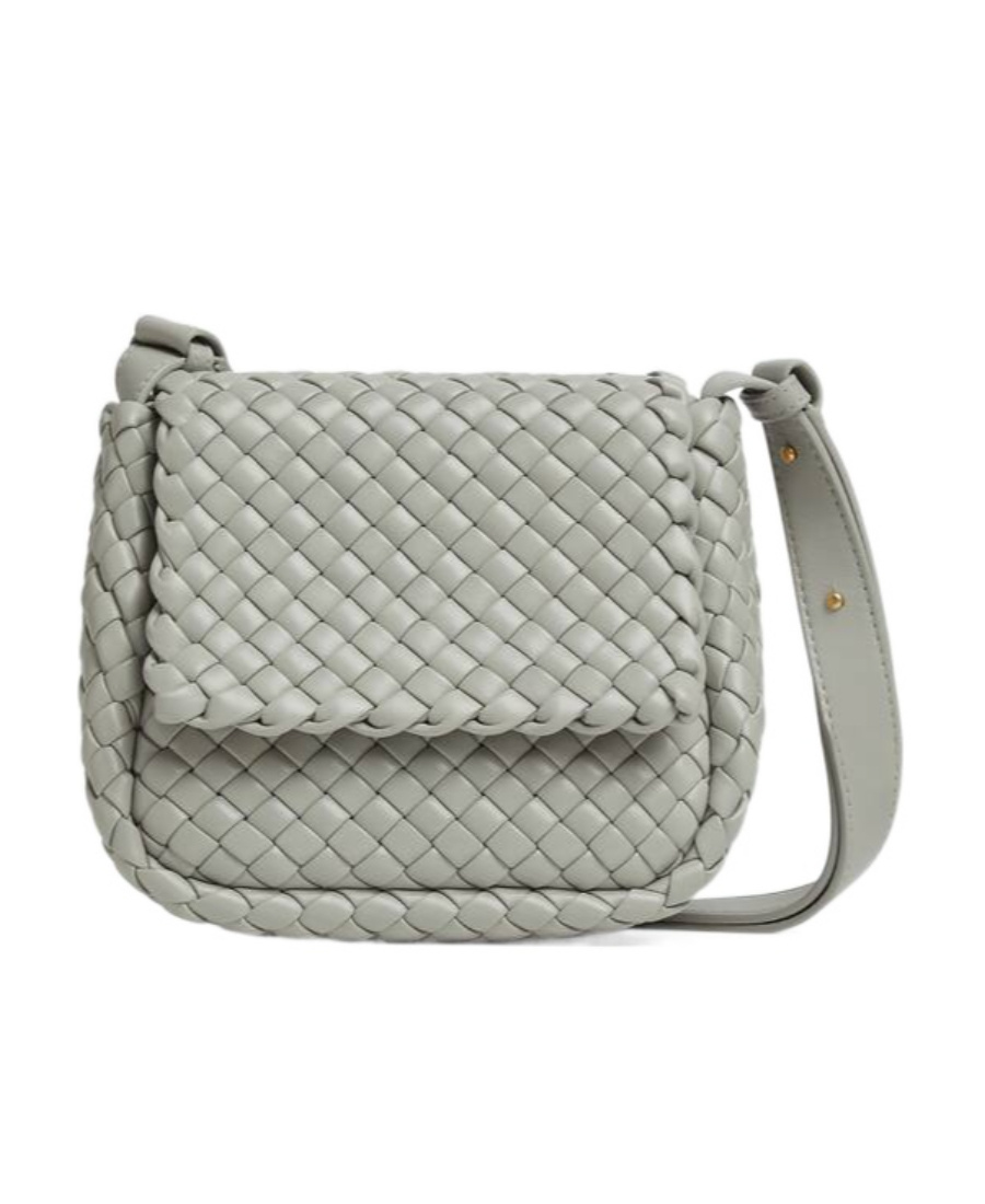 Bottega Veneta Mini Cobble Shoulder Bag In Gray