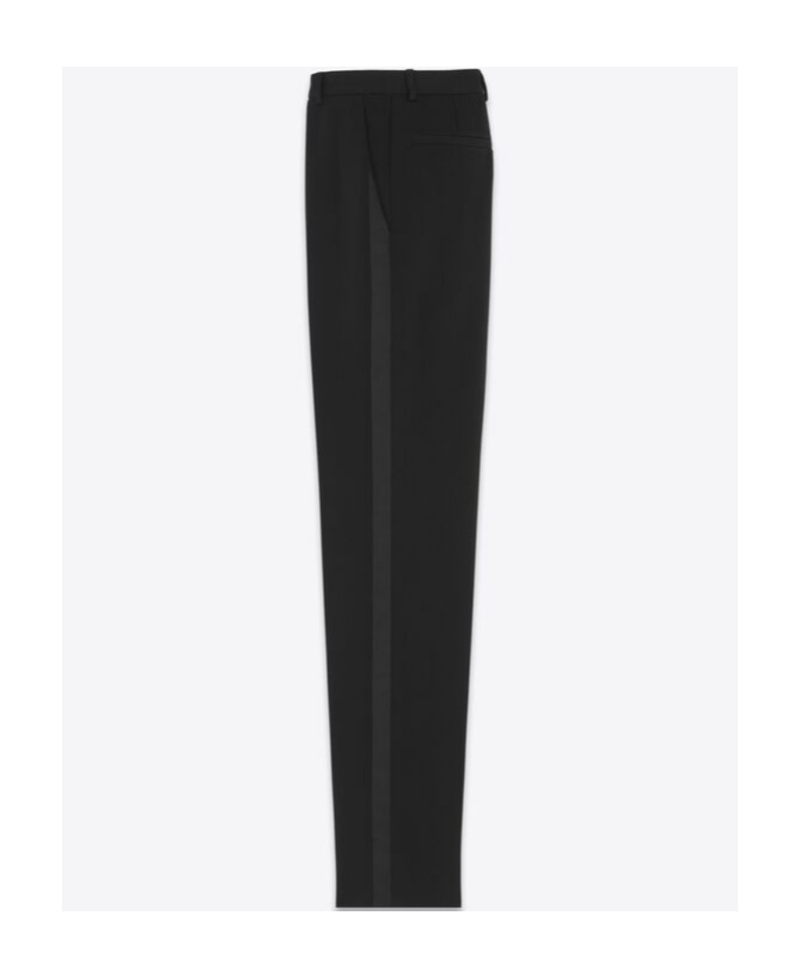 Saint Laurent Pressed-crease Straight-leg Trousers In Black