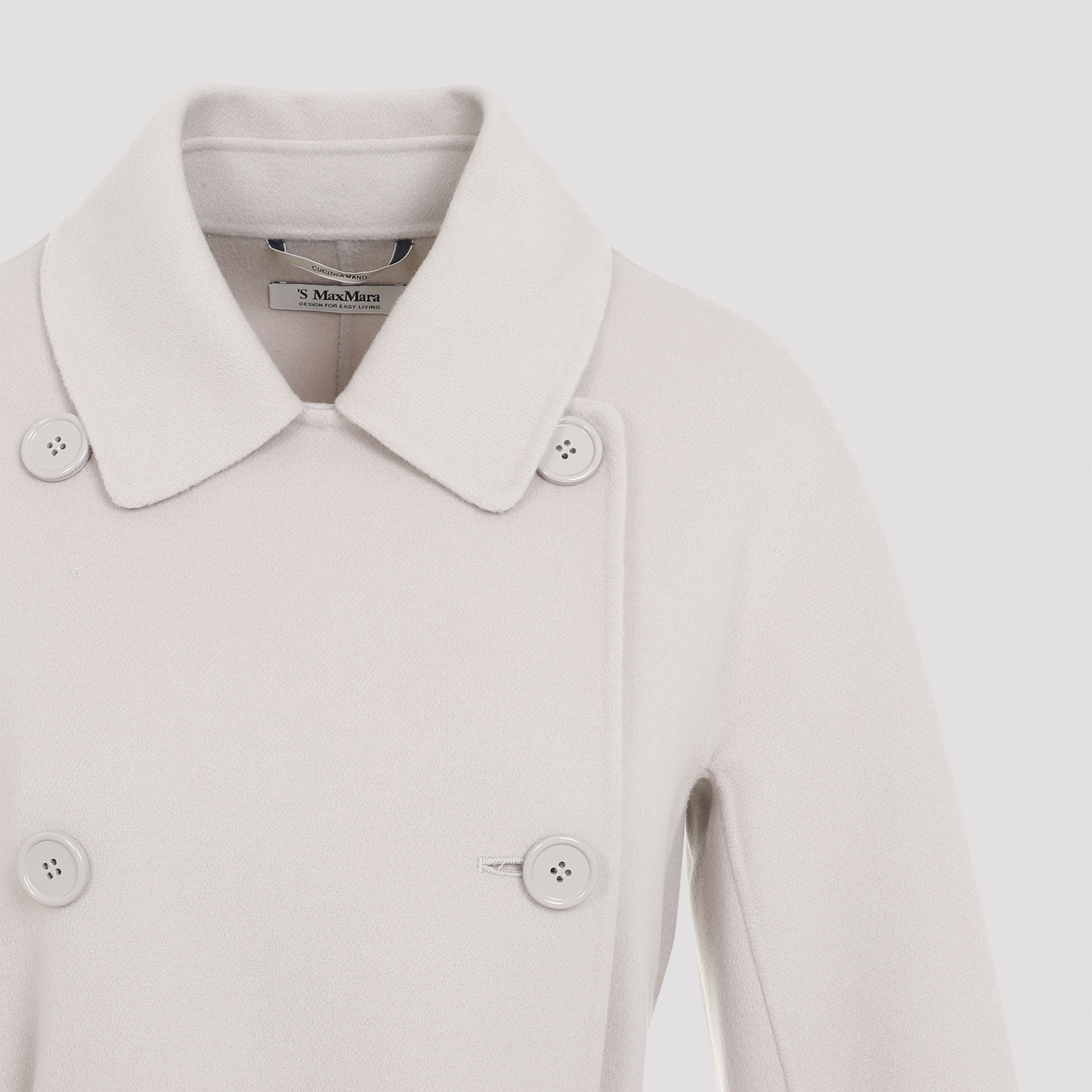 Max Mara Double-breasted Wool Coat In White